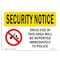Signmission OSHA Security Sign, 7" Height, 10" Width, Rigid Plastic, Drug Use Reported Immediately, Landscape OS-SN-P-710-L-11525 - alternate 1